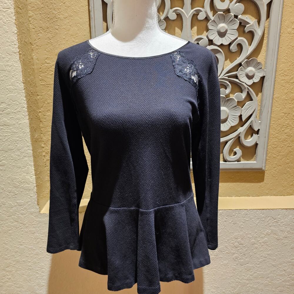 Juicy Couture Vintage Size 12 Peplum Coquette Y2K Academia Top Lace Zip Back - Picture 3 of 9